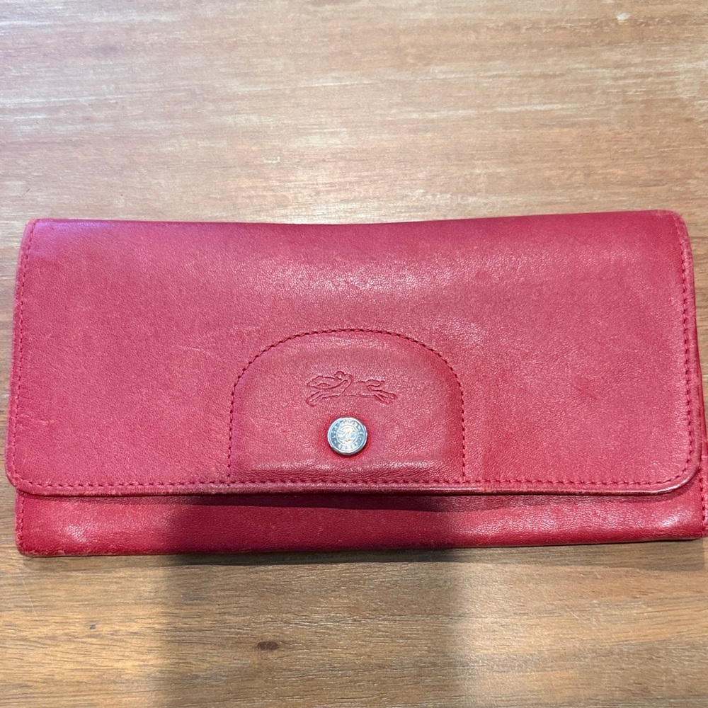 Longchamp Red Leather Women's Wallet